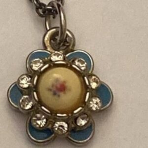 Hold Tiny Antique Sterling And Porcelain Cameo PENDANT ONLY